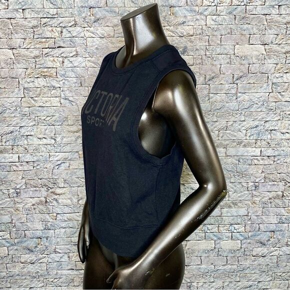 Victoria's Secret Victoria Sport Black Sleeveless Open Back Tank Women's Size S - Picture 2 of 6